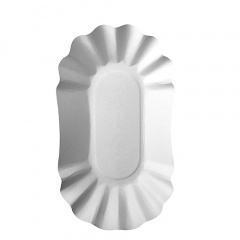 250 Schalen, Pappe -pure- oval 10,5 cm x 17,5 cm x 3 cm weiss