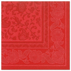20 Servietten \ROYAL Collection\ 1/4-Falz 40 cm x 40 cm rot \Ornaments\- 11418