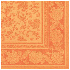 20 Servietten \ROYAL Collection\ 1/4-Falz 40 cm x 40 cm orange \Ornaments\- 11419
