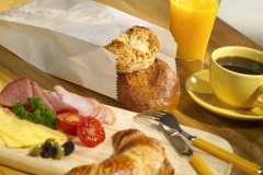 1000 Papierfaltenbeutel, Cellulose, gefädelt 28 cm x 13 cm x 7 cm weiss Füllinhalt 1,5 kg