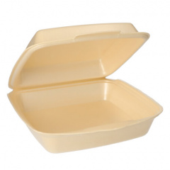 50 Menüboxen mit Klappdeckeln, EPS ungeteilt 7,5 cm x 22,5 cm x 22 cm beige laminiert