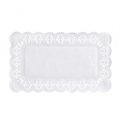 100 Spitzenpapiere eckig 30 cm x 18 cm weiss