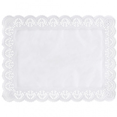100 Spitzenpapiere eckig 40 cm x 30 cm weiss