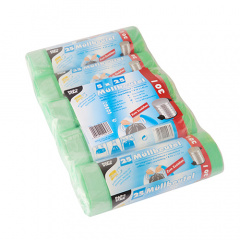 125 Müllbeutel zum Zuziehen, HDPE 30 l 62 cm x 55 cm grün