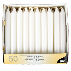 50 Tafelkerzen Ø 2,1 cm 19,6 cm weiss