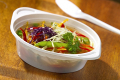 100 Suppenterrinen, PP rund 500 ml Ø 15,6 cm 4,5 cm weiss mit Anfasser