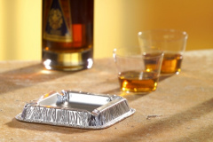 50 Aschenbecher, Alu eckig 1,9 cm x 12,5 cm x 12,5 cm