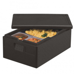 Isolier-Transportbehälter, EPP 60 cm x 40 cm x 23 cm schwarz -Gastro-Norm 1/1-