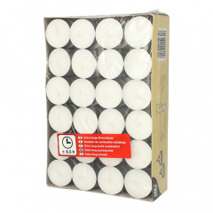 72 Teelichter Ø 39 mm 17,5 mm weiss · mit langer Brenndauer