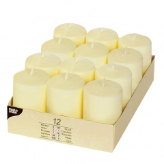 12 Stumpenkerzen Ø 40 mm 60 mm elfenbein -Ivory-