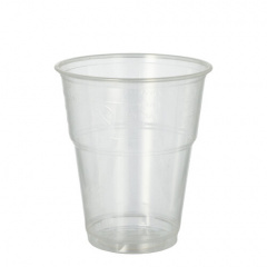 70 Kaltgetränkebecher, PLA -pure- 0,3 l Ø 9,5 cm 11 cm glasklar mit Schaumrand