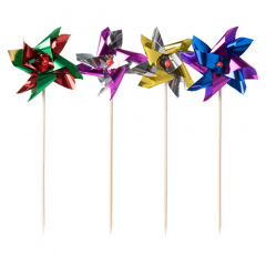 100 Deko-Picker 17,5 cm farbig sortiert -Windmühle-