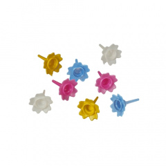 144 Halter für Geburtstagskerzen farbig sortiert