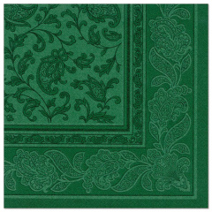 20 Servietten \ROYAL Collection\ 1/4-Falz 40 cm x 40 cm dunkelgrün \Ornaments\- 17050