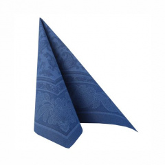 20 Servietten \ROYAL Collection\ 1/4-Falz 40 cm x 40 cm dunkelblau \Ornaments\- 17051