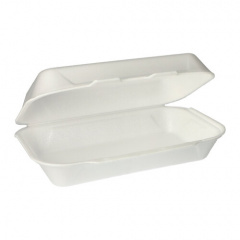 100 Allzweckboxen mit Klappdeckeln, EPS 1800 ml 7,5 cm x 24 cm x 13,3 cm weiss