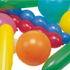 75 Luftballons farbig sortiert -verschiedene Formen- extra groß
