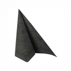 50 Servietten ROYAL Collection 1/4-Falz 40 cm x 40 cm schwarz Ornaments