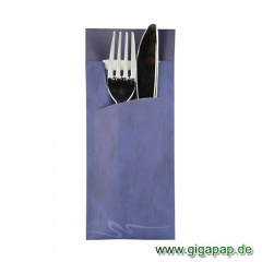 520 Bestecktaschen 20 cm x 8,5 cm blau inklusive weißer Serviette 33x33 cm
