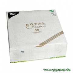 50 Servietten ROYAL Collection 1/4-Falz 40 cm x 40 cm weiss Casali