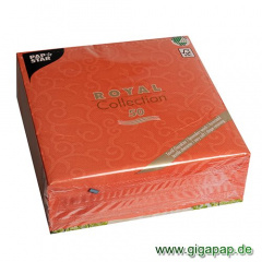 50 Servietten ROYAL Collection 1/4-Falz 40 cm x 40 cm nektarine Casali