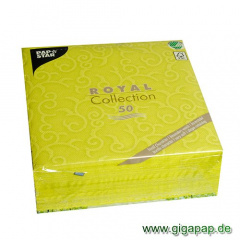 50 Servietten ROYAL Collection 1/4-Falz 40 cm x 40 cm limonengrün Casali