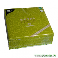 50 Servietten ROYAL Collection 1/4-Falz 40 cm x 40 cm olivgrün Casali