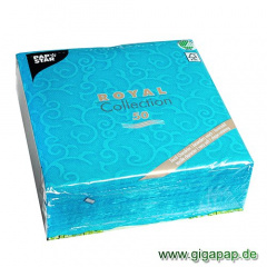 50 Servietten ROYAL Collection 1/4-Falz 40 cm x 40 cm türkis Casali
