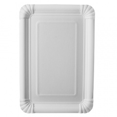 25 Teller, Pappe -pure- eckig 16,5 cm x 23 cm weiss