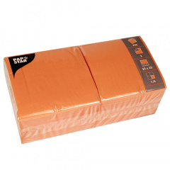 250 Servietten, 3-lagig 1/4-Falz 33 cm x 33 cm orange