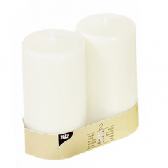 2 Stumpenkerzen Ø 80 mm 150 mm weiss mit Flachkopf