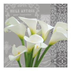 20 Servietten, 3-lagig 1/4-Falz 33 cm x 33 cm Calla