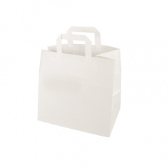 50 Tragetaschen, Papier 25 cm x 26 cm x 17 cm weiss mit Tragegriff