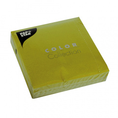 50 Servietten, 3-lagig 1/4-Falz 33 cm x 33 cm olivgrün