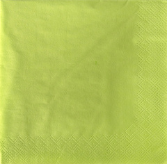 20 Servietten, 3-lagig 1/4-Falz 33 cm x 33 cm limonengrün