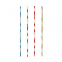 100 Trinkhalme, Papier Ø 6 mm · 20 cm farbig sortiert Zig-Zag