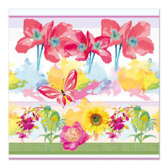 20 Servietten, 3-lagig 1/4-Falz 33 cm x 33 cm Fleuri