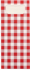 520 Bestecktaschen 20 cm x 8,5 cm rot Vichy Karo inkl. weißer Serviette 33 x 33 cm 2-lag.