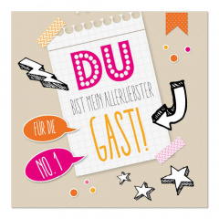 20 Servietten, 3-lagig 1/4-Falz 33 cm x 33 cm Allerliebster Gast