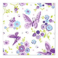 20 Servietten, 3-lagig 1/4-Falz 33 cm x 33 cm -Beautiful Butterfly-