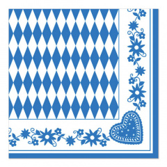 50 Servietten 1/4-Falz 40 cm x 40 cm -Bayrisch Blau-