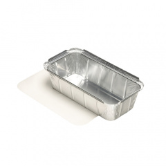 5 Schalen, Alu + Einlegdeckel, Pappe PE beschichtet eckig 1 l 21,4 cm x 11 cm x 5,4 cm
