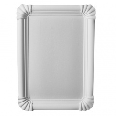 250 Teller, Pappe -pure- eckig 16,5 cm x 23 cm weiss
