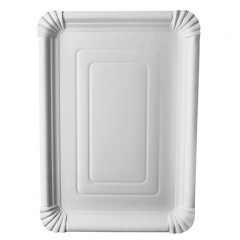 125 Teller, Pappe -pure- eckig 24 cm x 33 cm weiss