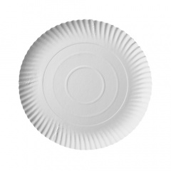 50 Teller, Pappe -pure- rund  24 cm 2 cm weiss