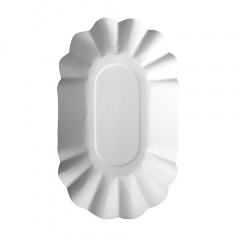 250 Schalen, Pappe -pure- oval 9 cm x 16 cm x 3 cm weiss