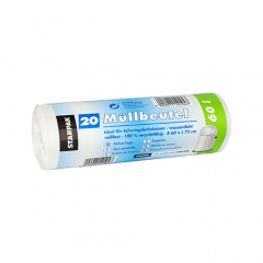 20 Mllbeutel, LDPE 60 l 72 cm x 60 cm weiss