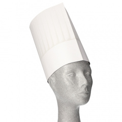 25 Kochmtzen, Papier 23 cm weiss -Burgund- grenverstellbar