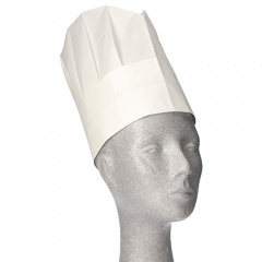 10 Kochmtzen, Krepp 25 cm weiss -Provence- Grenverstellbar