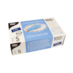 100 Handschuhe, Latex puderfrei blau Gre S